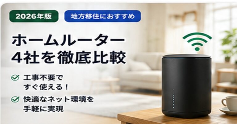 【2026年版】引越し・移住でおすすめのホームルーター4社を徹底比較